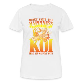 Koi Kapfen Zuchtkarpfen Koi Spruch - Frauen T-Shirt atmungsaktiv - Weiß - Vorne - AI Model Female 172 dark (172cm)