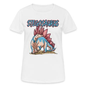 Stegosaurus Dinosaurier - Frauen T-Shirt atmungsaktiv - Weiß - Vorne - AI Model Female 172 dark (172cm)