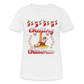 Chilling Christmas Nikolaus Weihnachtsmann Urlaub - Frauen T-Shirt atmungsaktiv - Weiß - Vorne - AI Model Female 172 dark (172cm)