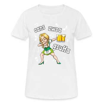 Dabbing Kellnerin Dirndl Bedienung Schunkelmusik - Frauen T-Shirt atmungsaktiv - Weiß - Vorne - AI Model Female 172 dark (172cm)
