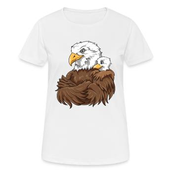 Starker Adler mit Adler Kind für einen Adler - Frauen T-Shirt atmungsaktiv - Weiß - Vorne - AI Model Female 172 dark (172cm)