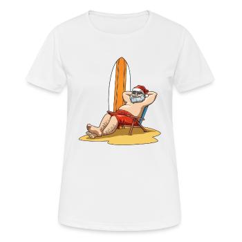 Nikolaus macht Urlaub für Männer und Frauen - Frauen T-Shirt atmungsaktiv - Weiß - Vorne - AI Model Female 172 dark (172cm)