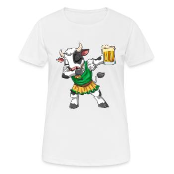 Kuh Festzelt Bier Dabbing Kühe Volksfest - Frauen T-Shirt atmungsaktiv - Weiß - Vorne - AI Model Female 172 dark (172cm)