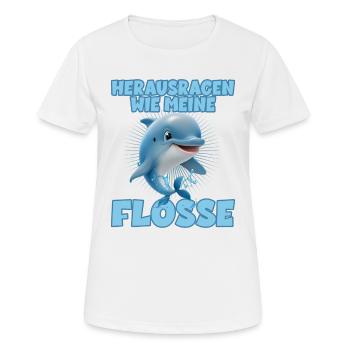 Herausragen wie meine Flosse für einen - Frauen T-Shirt atmungsaktiv - Weiß - Vorne - AI Model Female 172 dark (172cm)