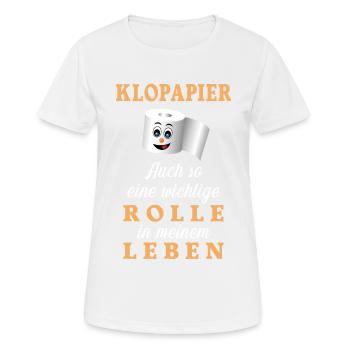 Wichtige Rolle - Frauen T-Shirt atmungsaktiv - Weiß - Vorne - AI Model Female 172 dark (172cm)