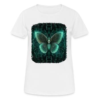 Programmierung PC Programm Code Schmetterling - Frauen T-Shirt atmungsaktiv - Weiß - Vorne - AI Model Female 172 dark (172cm)