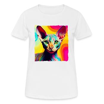 Coole Nacktkatze Pop Art - Frauen T-Shirt atmungsaktiv - Weiß - Vorne - AI Model Female 172 dark (172cm)