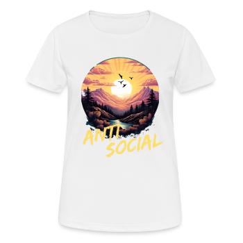 Antisozial Wandern Wanderung für eine Wanderer - Frauen T-Shirt atmungsaktiv - Weiß - Vorne - AI Model Female 172 dark (172cm)