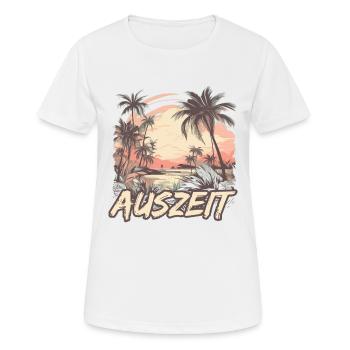 Auszeit Urlaub Hängematte Strand - Frauen T-Shirt atmungsaktiv - Weiß - Vorne - AI Model Female 172 dark (172cm)