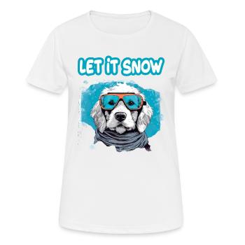 Hund mit Skibrille Schnee Schneefall für eine - Frauen T-Shirt atmungsaktiv - Weiß - Vorne - AI Model Female 172 dark (172cm)
