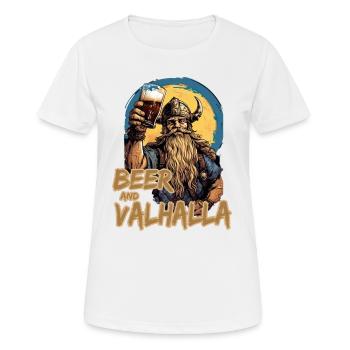 Beer And Valhalla Wikinger - Frauen T-Shirt atmungsaktiv - Weiß - Vorne - AI Model Female 172 dark (172cm)