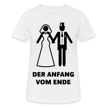 Der Anfang Vom Ende! (Game Over, JGA, Polterabend) - Frauen T-Shirt atmungsaktiv - Weiß - Vorne - AI Model Female 172 dark (172cm)