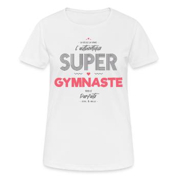 L authentique super gymnaste - T-shirt respirant Femme - blanc - Devant - AI Model Female 172 dark (172cm)