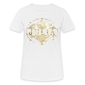 Julia - Frauen T-Shirt atmungsaktiv - Weiß - Vorne - AI Model Female 172 dark (172cm)