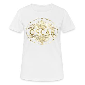 Oscar - Frauen T-Shirt atmungsaktiv - Weiß - Vorne - AI Model Female 172 dark (172cm)