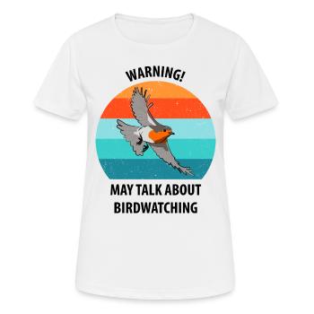 Observation des oiseaux Observation des oiseaux Observation des oiseaux - T-shirt respirant Femme - blanc - Devant - AI Model Female 172 dark (172cm)