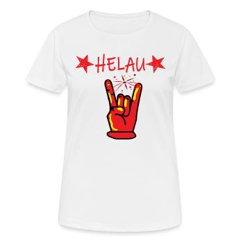 Helau,Rock Hand,Mainz Fastnacht Kostüm Shirt Musik - Frauen T-Shirt atmungsaktiv - Weiß - Vorne - AI Model Female 172 dark (172cm)