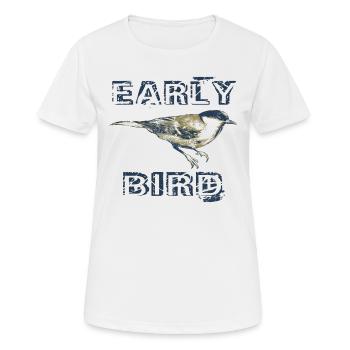 lève-tôt, chemise Early Bird Early Riser - T-shirt respirant Femme - blanc - Devant - AI Model Female 172 dark (172cm)