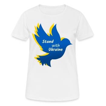 Colombe de la paix de l’Ukraine - T-shirt respirant Femme - blanc - Devant - AI Model Female 172 dark (172cm)