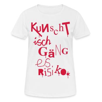Kunscht - Frauen T-Shirt atmungsaktiv - Weiß - Vorne - AI Model Female 172 dark (172cm)