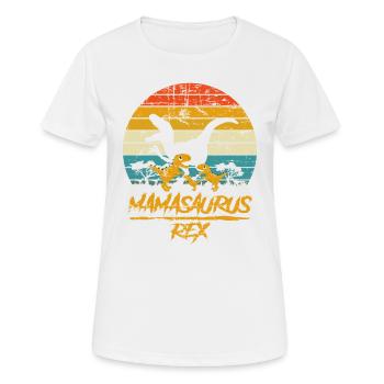 Mamasaurus Dinosaur 3 Kids Retro Vintage Cadeau - T-shirt respirant Femme - blanc - Devant - AI Model Female 172 dark (172cm)