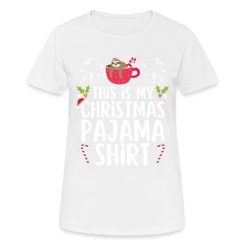 Pyjama de Noël Pyjama Chemise de nuit - T-shirt respirant Femme - blanc - Devant - AI Model Female 172 dark (172cm)