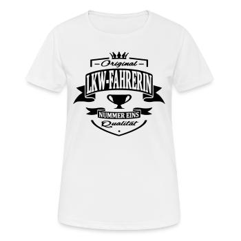LKW fahrerin - Frauen T-Shirt atmungsaktiv - Weiß - Vorne - AI Model Female 172 dark (172cm)