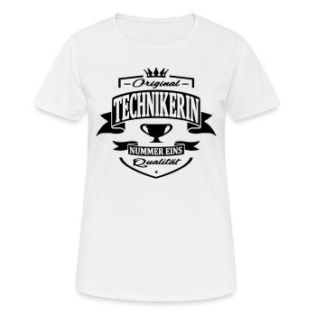 technikerin - Frauen T-Shirt atmungsaktiv - Weiß - Vorne - AI Model Female 172 dark (172cm)