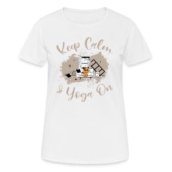 Bleib ruhig und mach Yoga - Humor - Frauen T-Shirt atmungsaktiv - Weiß - Vorne - AI Model Female 172 dark (172cm)