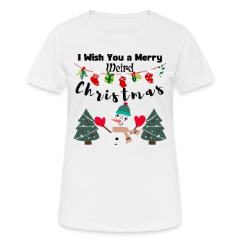 I Wish You a Merry weird Christmas (Snowman) - Women's Breathable T-Shirt - white - Front - AI Model Female 172 dark (172cm)