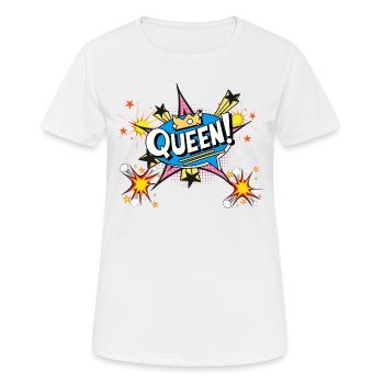 Eine coole Königin im Cartoon-Stil im Comic-Stil! - Frauen T-Shirt atmungsaktiv - Weiß - Vorne - AI Model Female 172 dark (172cm)
