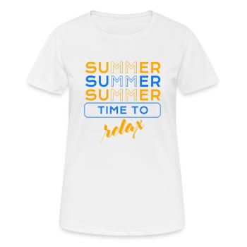 L’heure d’été pour détendre EV - T-shirt respirant Femme - blanc - Devant - AI Model Female 172 dark (172cm)