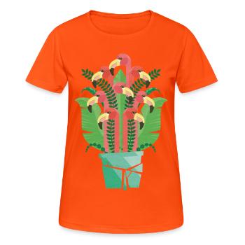 Plantation estivale - T-shirt respirant Femme - orange néon - Devant - AI Model Female 172 dark (172cm)