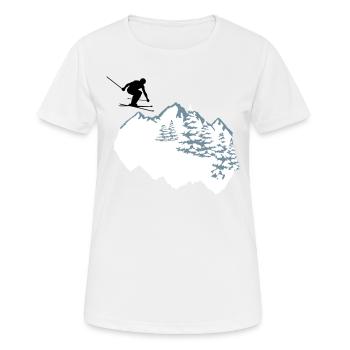 Skifahren, Ski, Berge, Alpen - Frauen T-Shirt atmungsaktiv - Weiß - Vorne - AI Model Female 172 dark (172cm)