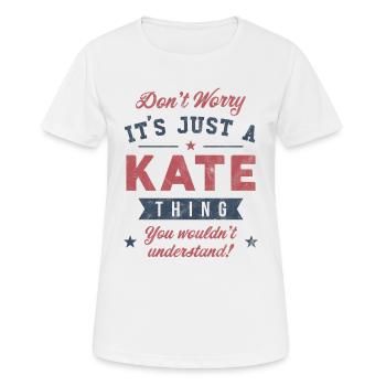 Es ist eine Kate-Sache - Frauen T-Shirt atmungsaktiv - Weiß - Vorne - AI Model Female 172 dark (172cm)