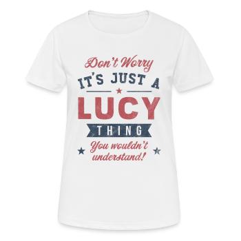 C’est un truc Lucy - T-shirt respirant Femme - blanc - Devant - AI Model Female 172 dark (172cm)