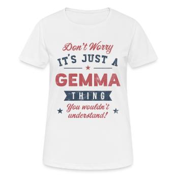 Its a Gemma thing - Women's Breathable T-Shirt - white - Front - AI Model Female 172 dark (172cm)