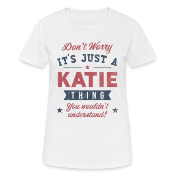 C’est un truc de Katie - T-shirt respirant Femme - blanc - Devant - AI Model Female 172 dark (172cm)