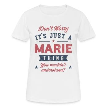 Es ist eine Marie-Sache - Frauen T-Shirt atmungsaktiv - Weiß - Vorne - AI Model Female 172 dark (172cm)