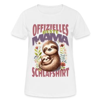 OFFIZIELLES BESTE MAMA SCHLAFSHIRT - Frauen T-Shirt atmungsaktiv - Weiß - Vorne - AI Model Female 172 dark (172cm)