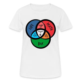 Schrödingers Katze lustiges Big Bang Geschenk - Frauen T-Shirt atmungsaktiv - Weiß - Vorne - AI Model Female 172 dark (172cm)