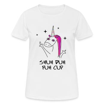 Unicorn Shut Fuck Up Funny Provocative Gift - Women's Breathable T-Shirt - white - Front - AI Model Female 172 dark (172cm)
