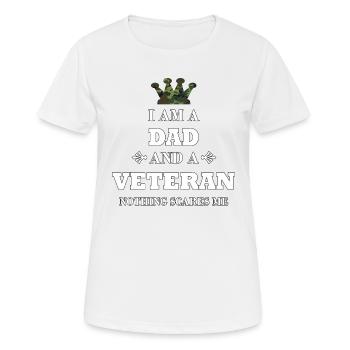 Papa & Vétéran, Soldat, Militaire, Meilleur Papa - T-shirt respirant Femme - blanc - Devant - AI Model Female 172 dark (172cm)