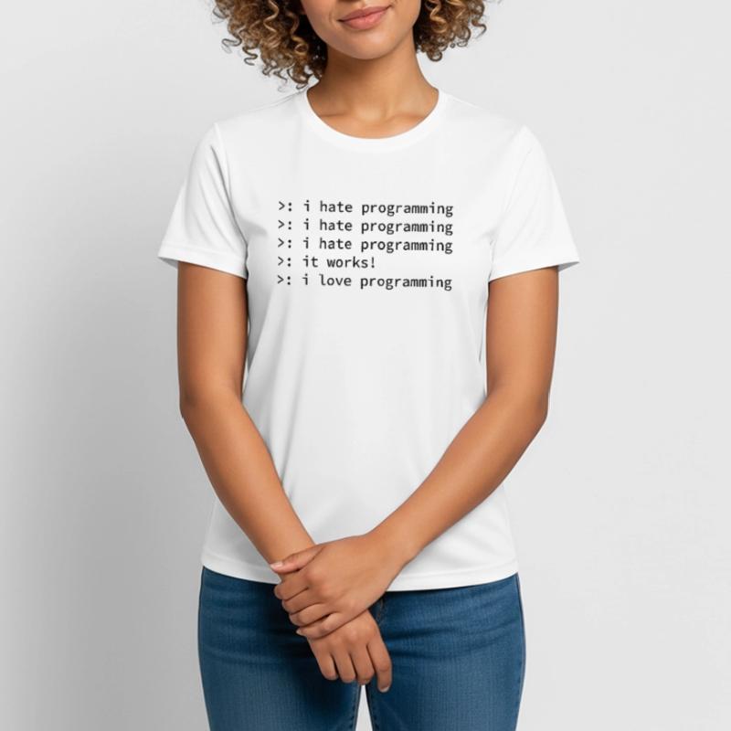 Programmer coden hate nerd geek funny gift Women's Breathable T-Shirt