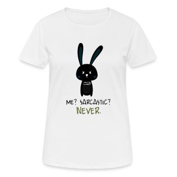 Sarcastic hare irony teen funny gift - Women's Breathable T-Shirt - white - Front - AI Model Female 172 dark (172cm)