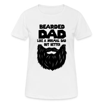 Beard Dad Father Father's Day Hipster Funny Gift - Women's Breathable T-Shirt - white - Front - AI Model Female 172 dark (172cm)