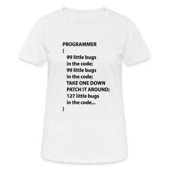 Code Programmer Nerd Bug Developer Gift - Women's Breathable T-Shirt - white - Front - AI Model Female 172 dark (172cm)
