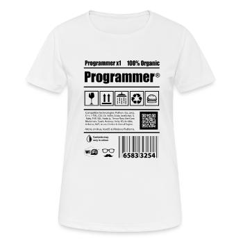 Coder programmer caffeine developer gift - Women's Breathable T-Shirt - white - Front - AI Model Female 172 dark (172cm)