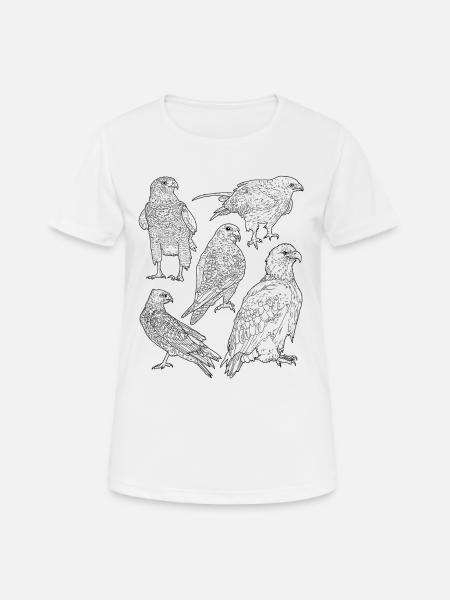 Oiseaux de proie, rapaces - T-shirt respirant Femme - blanc