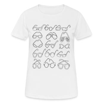 Des lunettes - T-shirt respirant Femme - blanc - Devant - AI Model Female 172 dark (172cm)